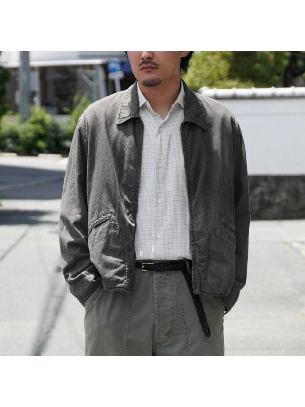 A.PRESSE FW25 Vintage Black Chambray Sports Jacket in Washed Black Size 4